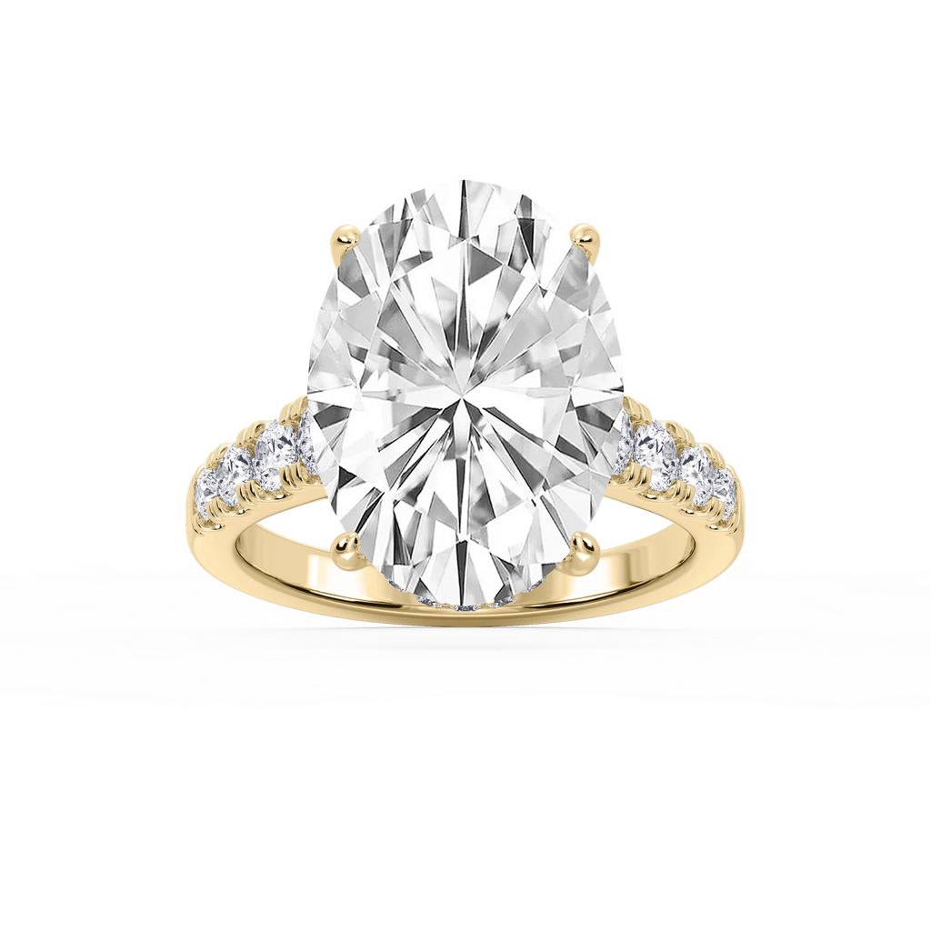 Hayley 10 ⁷⁄₈ ctw Oval LGD Pave Hidden Halo Engagement Ring - Signature Collection - 18K Yellow Gold