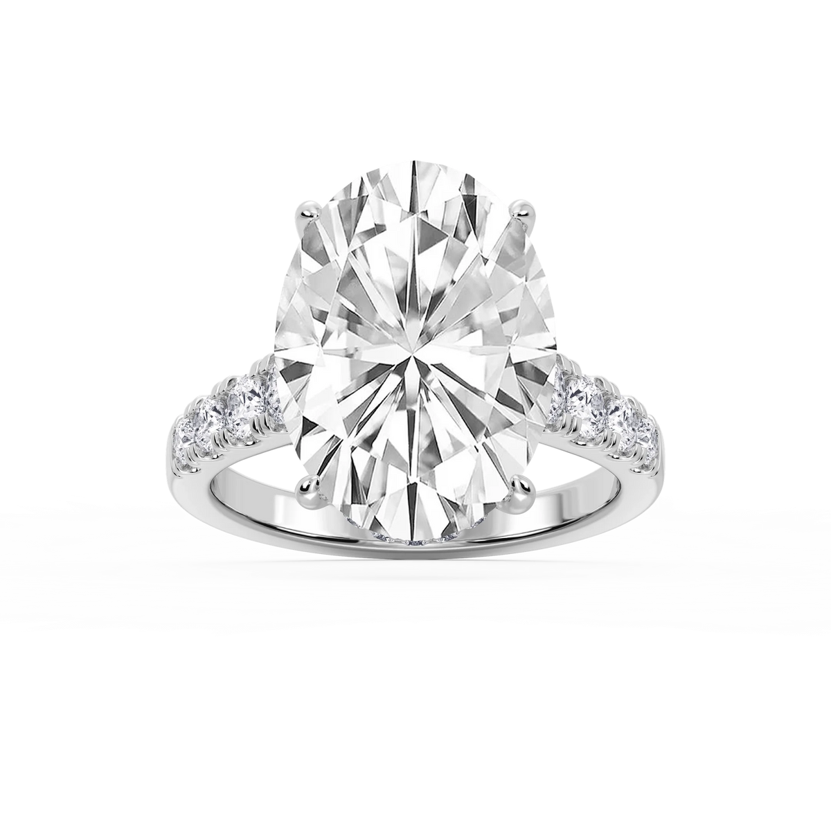Hayley 10 ⁷⁄₈ ctw Oval LGD Pave Hidden Halo Engagement Ring - Signature Collection - Platinum