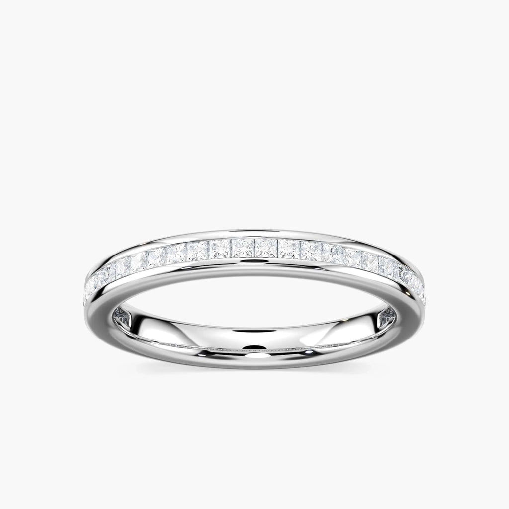 Hazel 1/2 ctw Princess LGD Channel Set Wedding Band - 14K White Gold