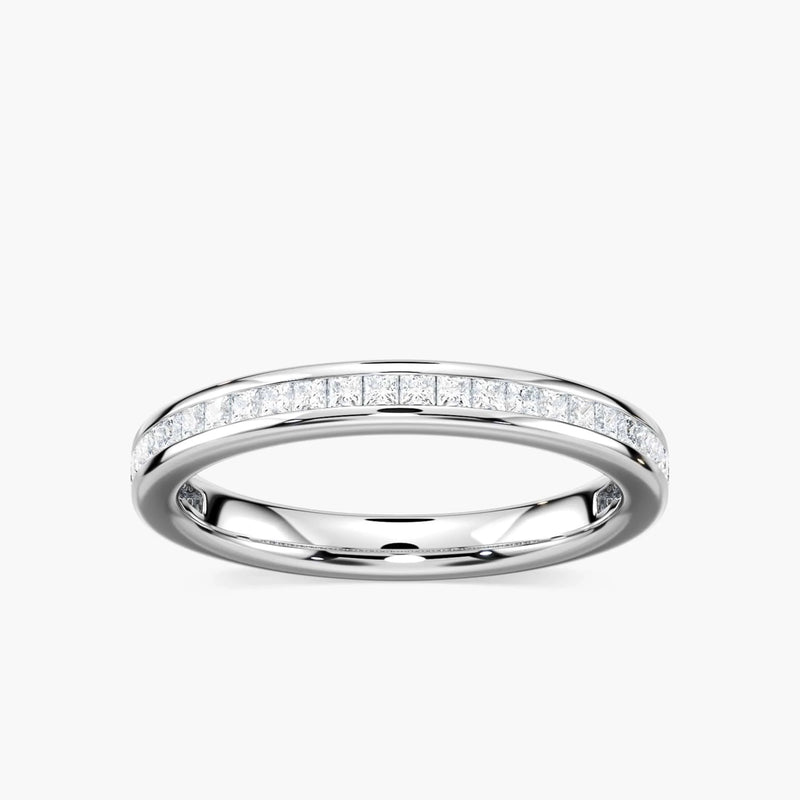 Hazel 1/2 ctw Princess LGD Channel Set Wedding Band - 14K White Gold