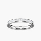 Hazel 1/2 ctw Princess LGD Channel Set Wedding Band - 18K White Gold