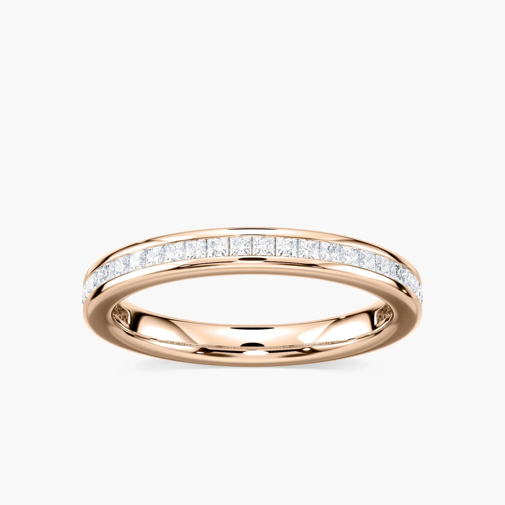 Hazel 1/2 ctw Princess LGD Channel Set Wedding Band - 18K Rose Gold