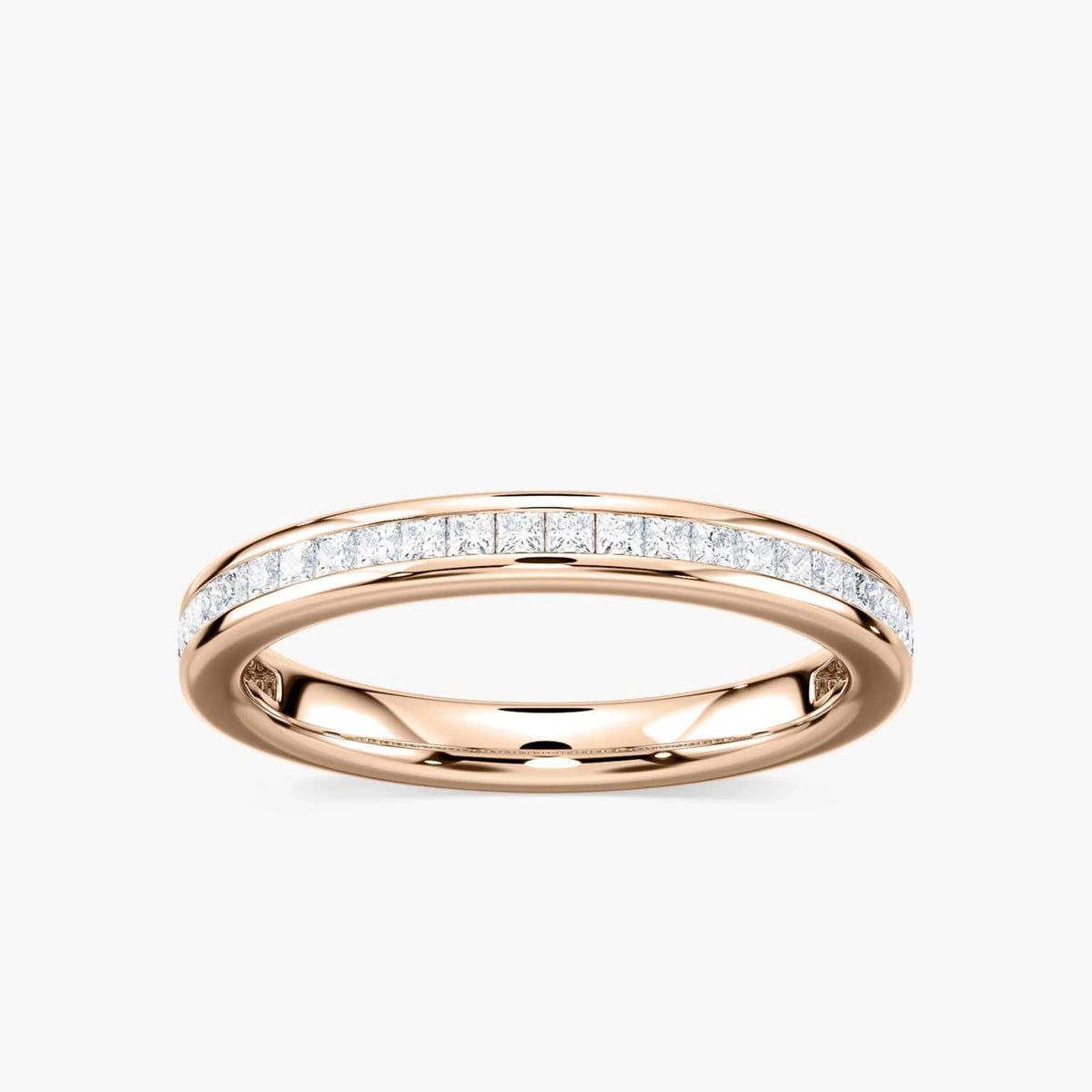 Hazel 1/2 ctw Princess LGD Channel Set Wedding Band - 18K Rose Gold