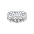 April 11 ⅕ ctw Heart LGD Double Row V Prong Eternity Band - 14K White Gold