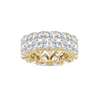 April 11 ⅕ ctw Heart LGD Double Row V Prong Eternity Band - 14K Yellow Gold