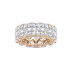 April 11 ⅕ ctw Heart LGD Double Row V Prong Eternity Band - 14K Rose Gold