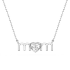 Heart LGD Bezel Mom Pendant - 16 to 18 Inches