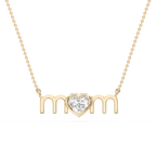Heart LGD Bezel Mom Pendant - 16 to 18 Inches