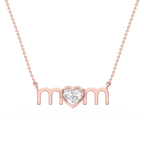 Heart LGD Bezel Mom Pendant - 16 to 18 Inches