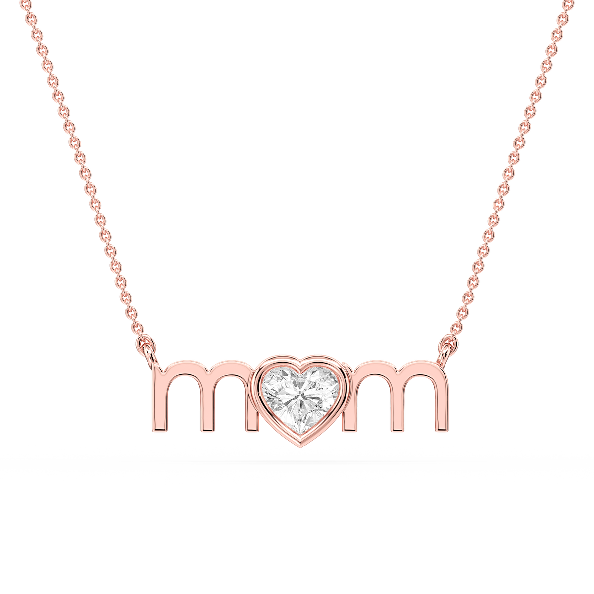 Heart LGD Bezel Mom Pendant - 16 to 18 Inches