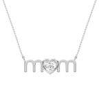 Heart LGD Bezel Mom Pendant - 16 to 18 Inches