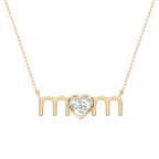 Heart LGD Bezel Mom Pendant - 16 to 18 Inches