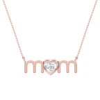 Heart LGD Bezel Mom Pendant - 16 to 18 Inches