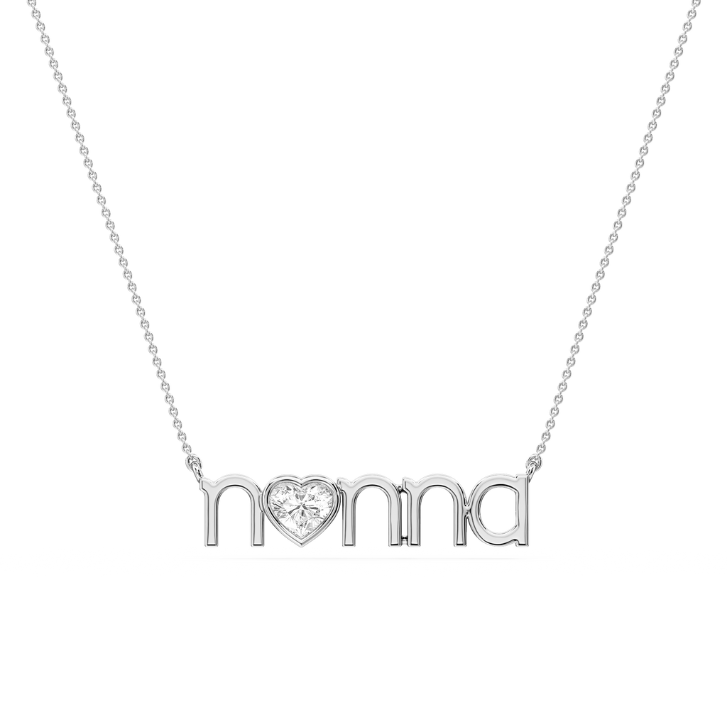 Heart LGD Bezel Nonna Pendant - 16 to 18 Inches