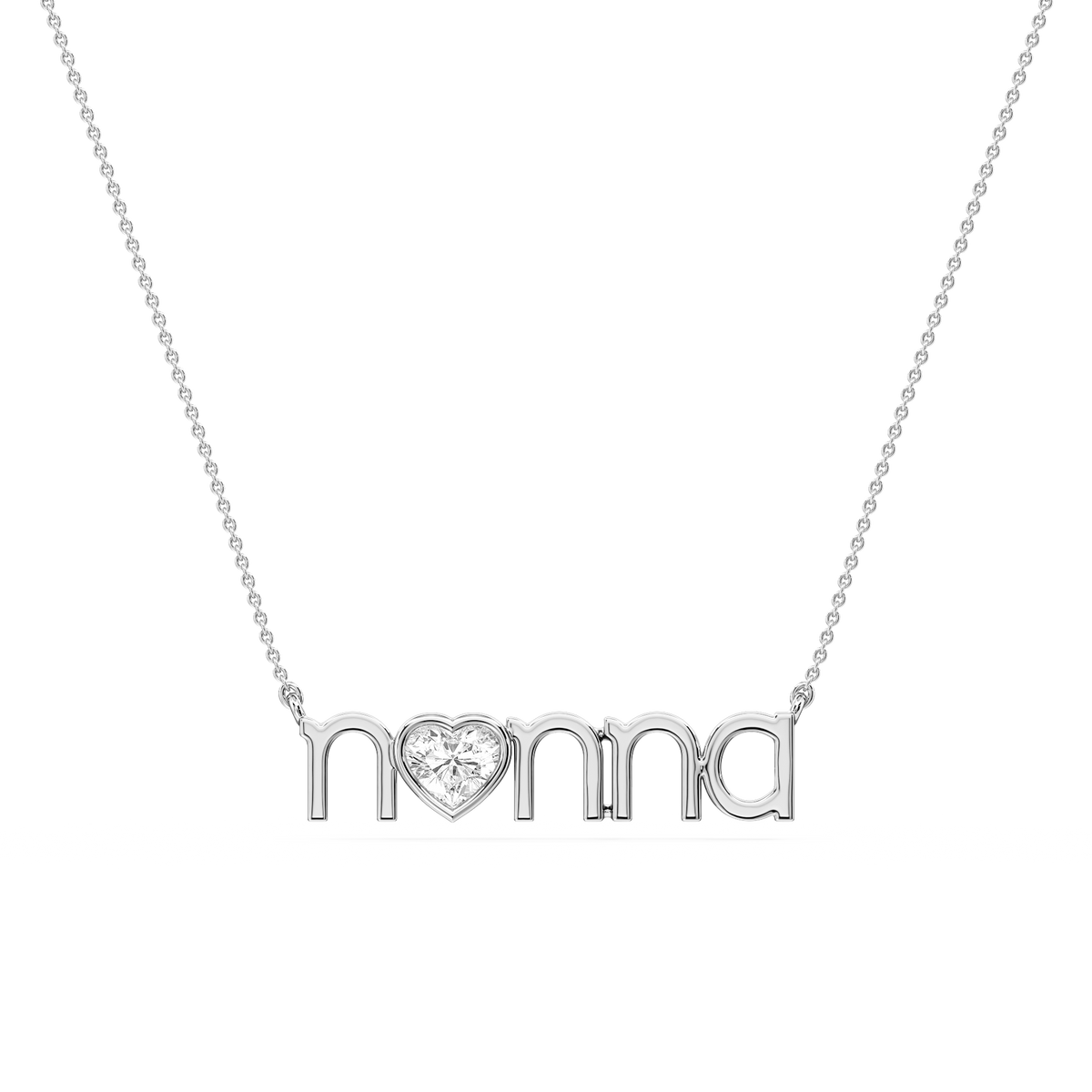 Heart LGD Bezel Nonna Pendant - 16 to 18 Inches