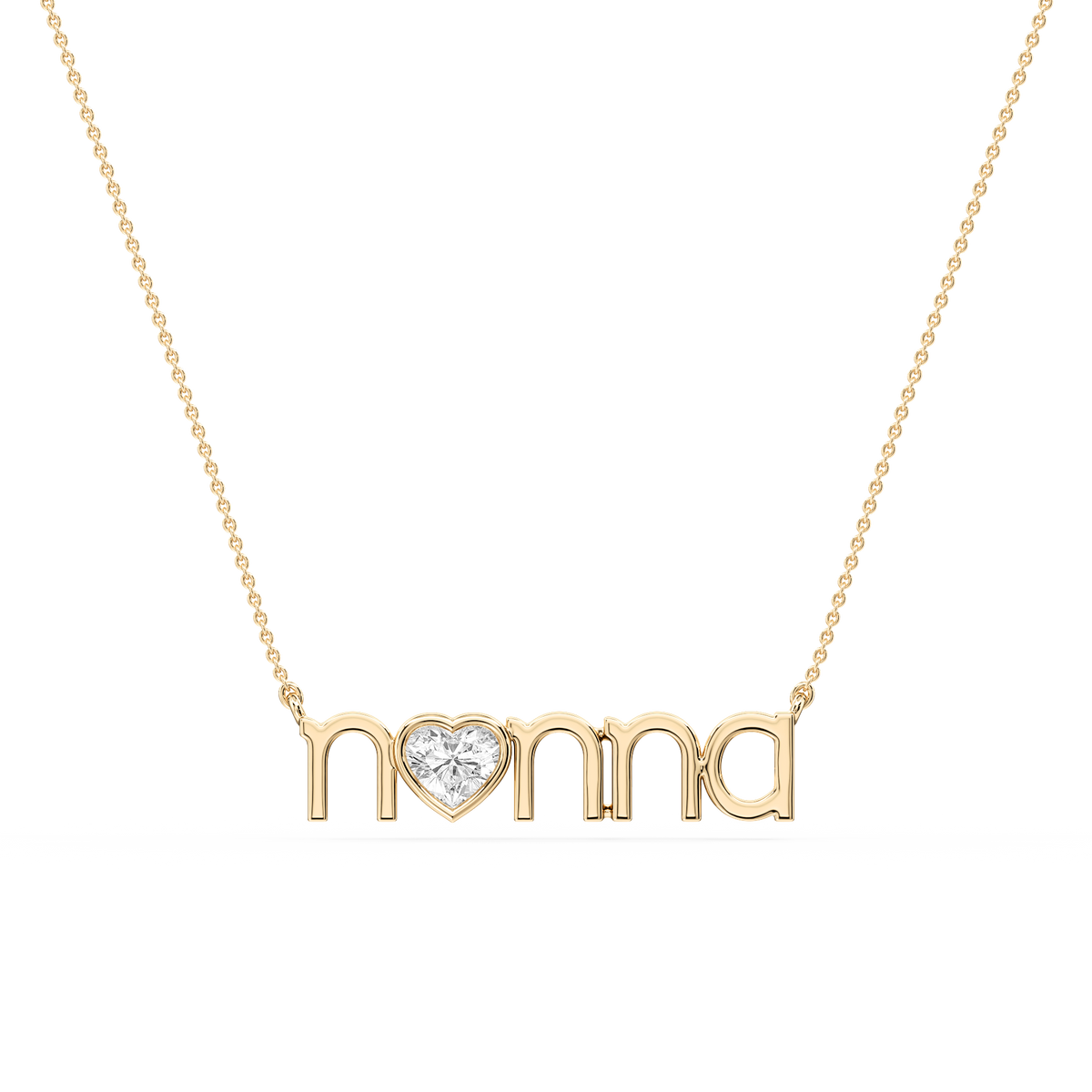 Heart LGD Bezel Nonna Pendant - 16 to 18 Inches