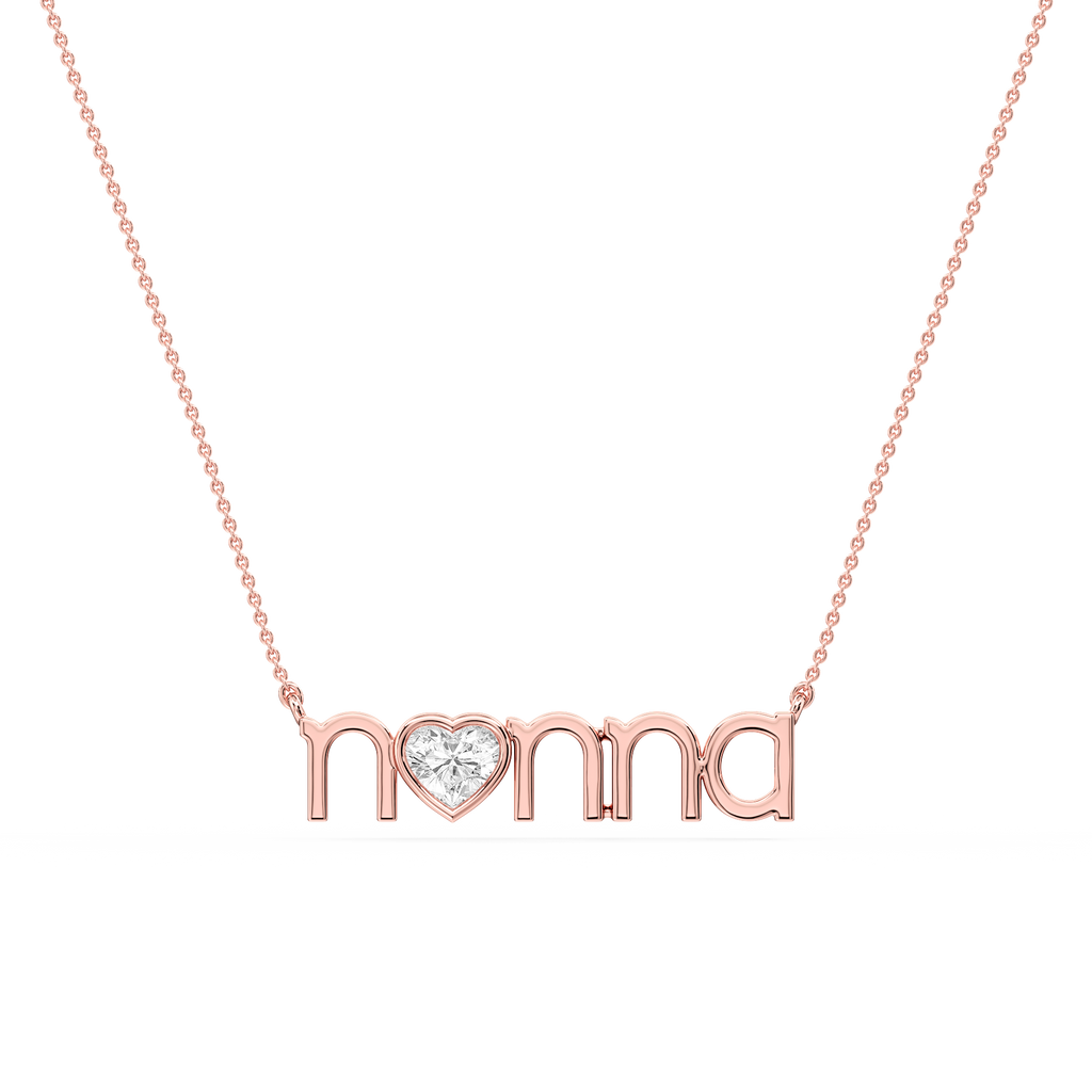 Heart LGD Bezel Nonna Pendant - 16 to 18 Inches