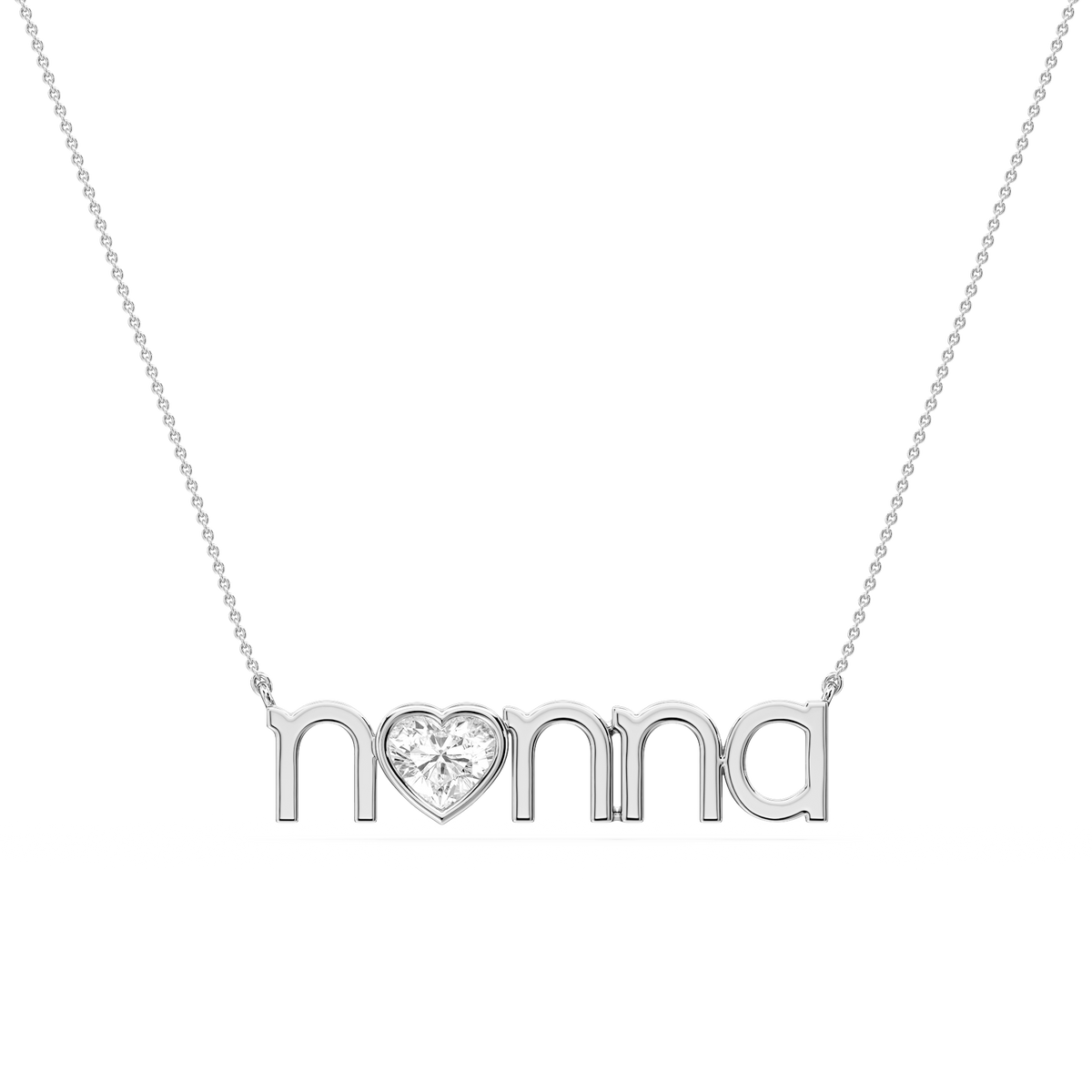 Heart LGD Bezel Nonna Pendant - 16 to 18 Inches