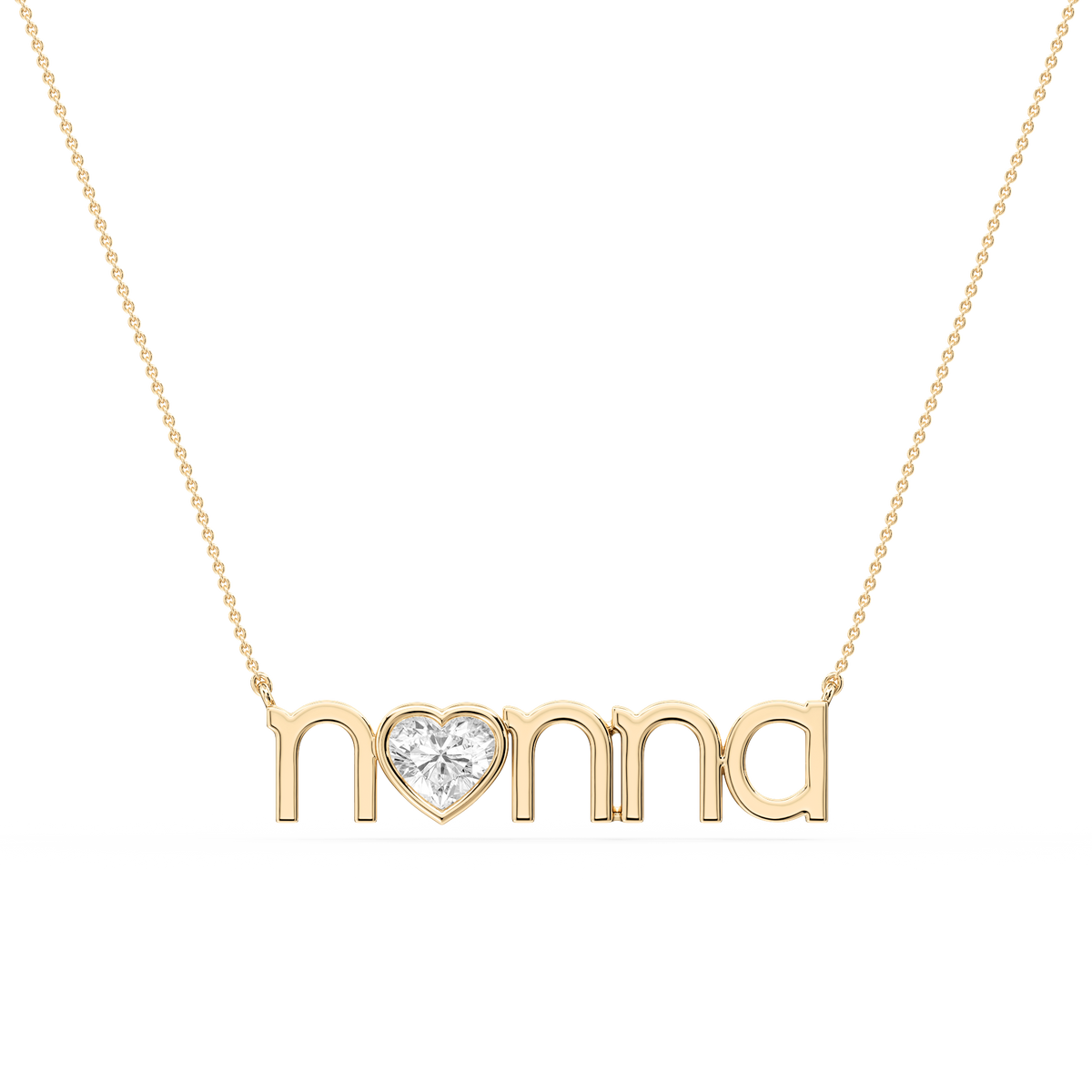 Heart LGD Bezel Nonna Pendant - 16 to 18 Inches