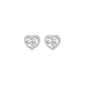 Heart LGD Bezel Set Certified Stud Earrings