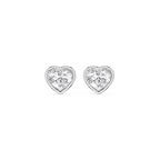 Heart LGD Bezel Set Certified Stud Earrings