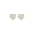 Heart LGD Bezel Set Certified Stud Earrings