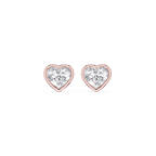 Heart LGD Bezel Set Certified Stud Earrings