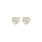 Heart LGD Bezel Set Certified Stud Earrings