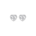 Heart LGD Bezel Set Certified Stud Earrings