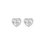 Heart LGD Bezel Set Certified Stud Earrings