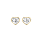 Heart LGD Bezel Set Certified Stud Earrings