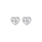 Heart LGD Bezel Set Certified Stud Earrings