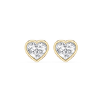 Heart LGD Bezel Set Certified Stud Earrings
