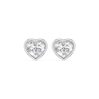 Heart LGD Bezel Set Certified Stud Earrings
