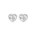 Heart LGD Bezel Set Certified Stud Earrings