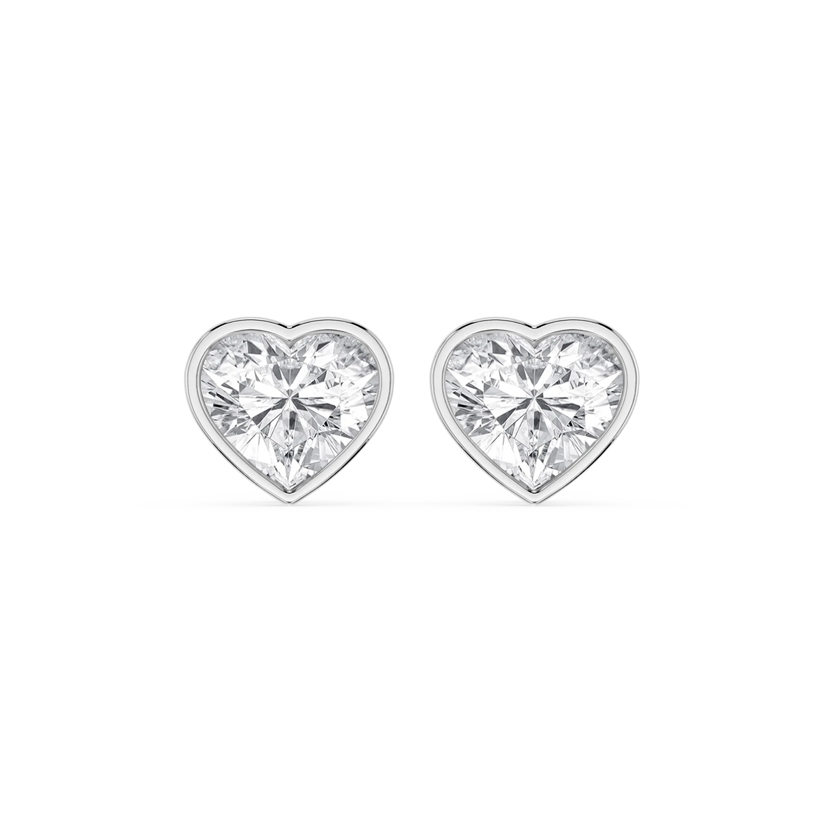 Heart LGD Bezel Set Certified Stud Earrings
