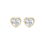 Heart LGD Bezel Set Certified Stud Earrings