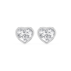 Heart LGD Bezel Set Certified Stud Earrings