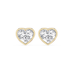 Heart LGD Bezel Set Certified Stud Earrings