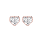 Heart LGD Bezel Set Certified Stud Earrings
