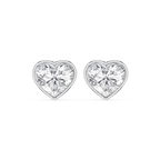 Heart LGD Bezel Set Certified Stud Earrings