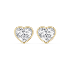 Heart LGD Bezel Set Certified Stud Earrings