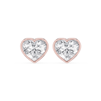 Heart LGD Bezel Set Certified Stud Earrings