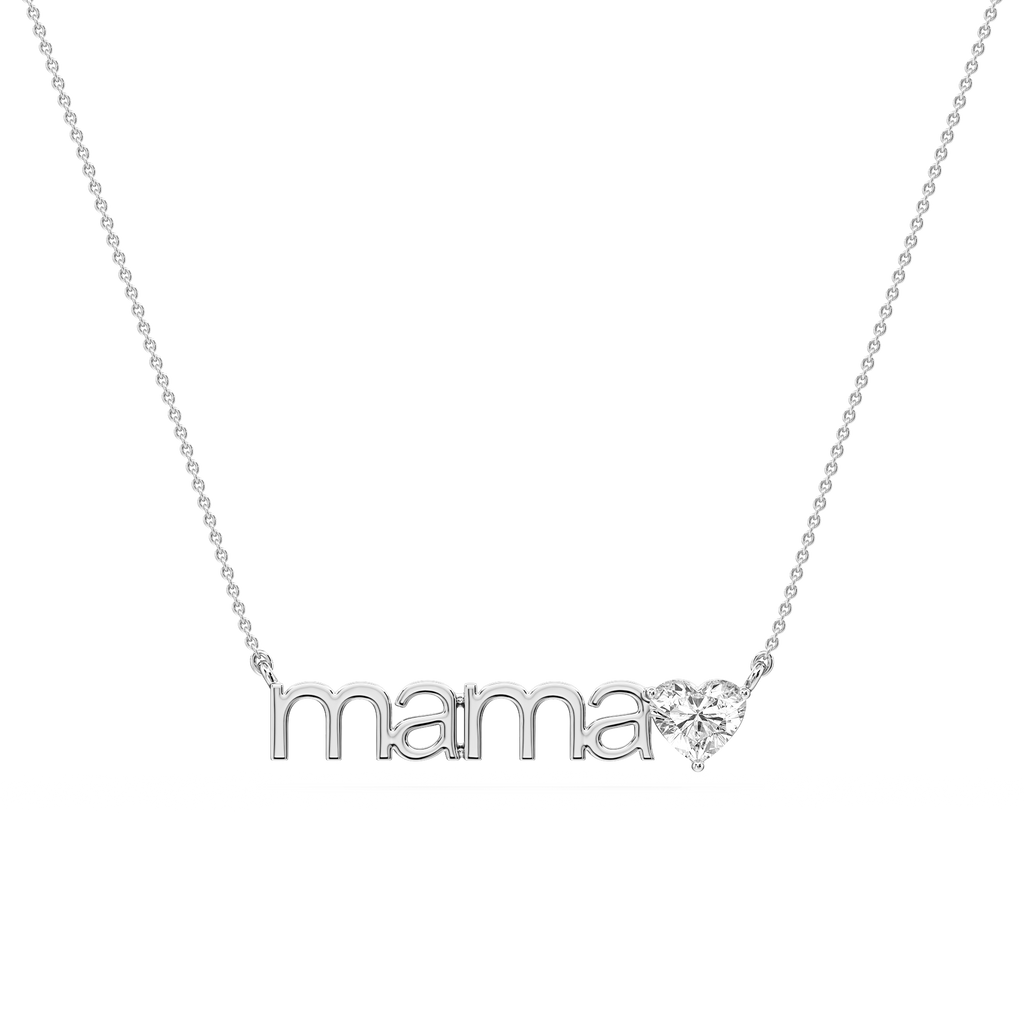 Heart LGD Mama Solitaire Pendant - 16 to 18 Inches