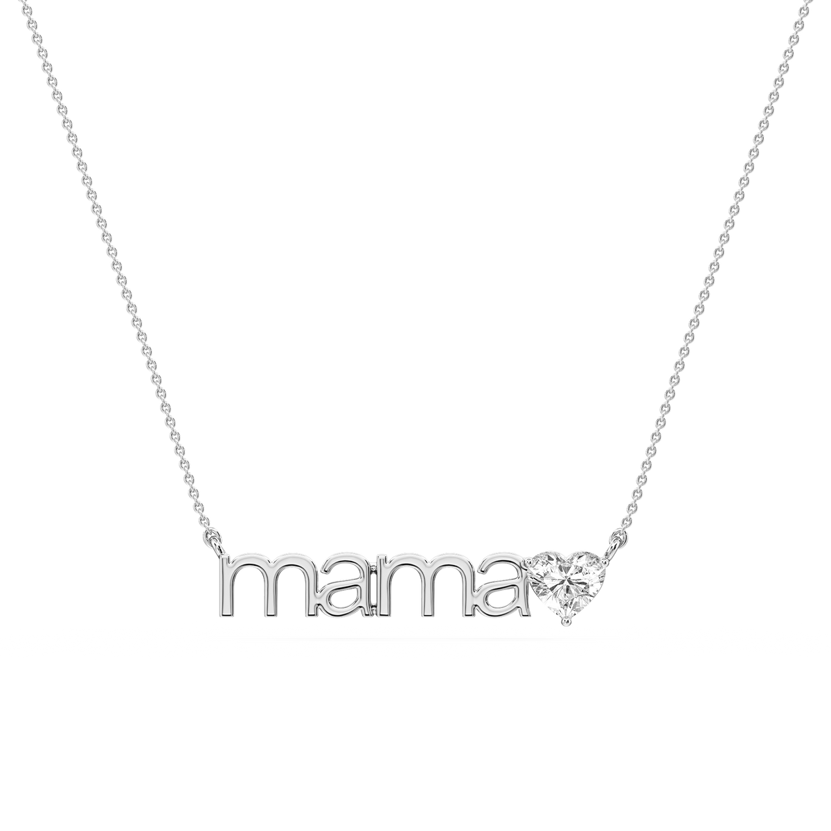 Heart LGD Mama Solitaire Pendant - 16 to 18 Inches