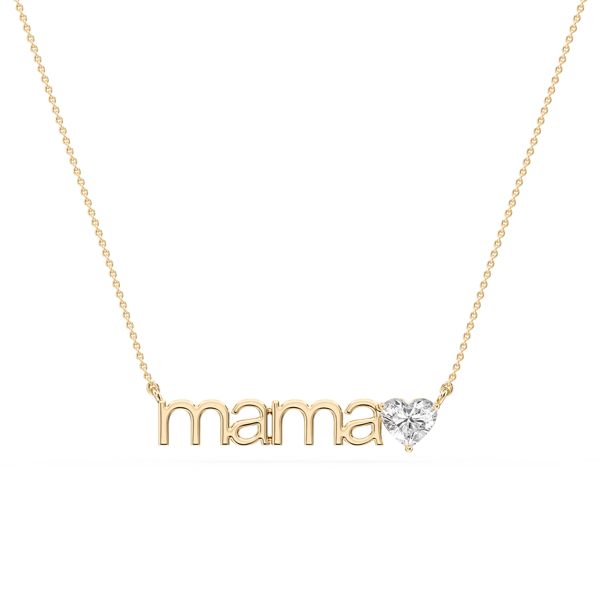 Heart LGD Mama Solitaire Pendant - 16 to 18 Inches