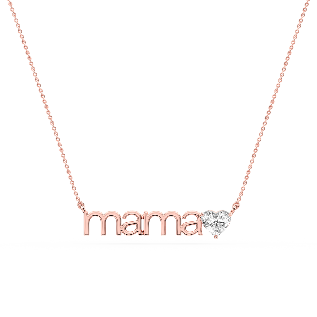 Heart LGD Mama Solitaire Pendant - 16 to 18 Inches
