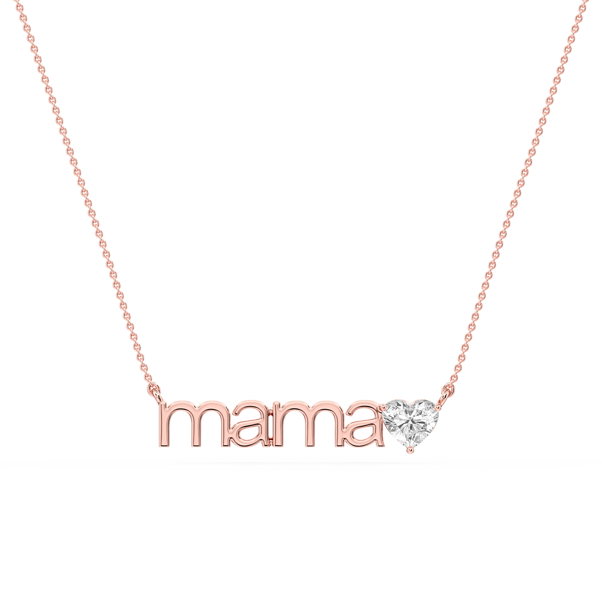 Heart LGD Mama Solitaire Pendant - 16 to 18 Inches