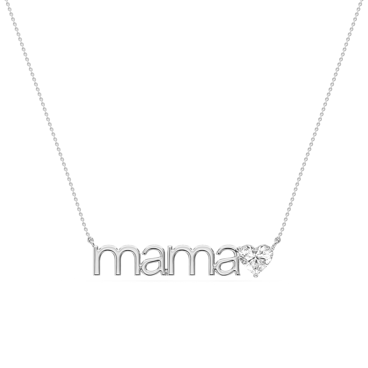 Heart LGD Mama Solitaire Pendant - 16 to 18 Inches
