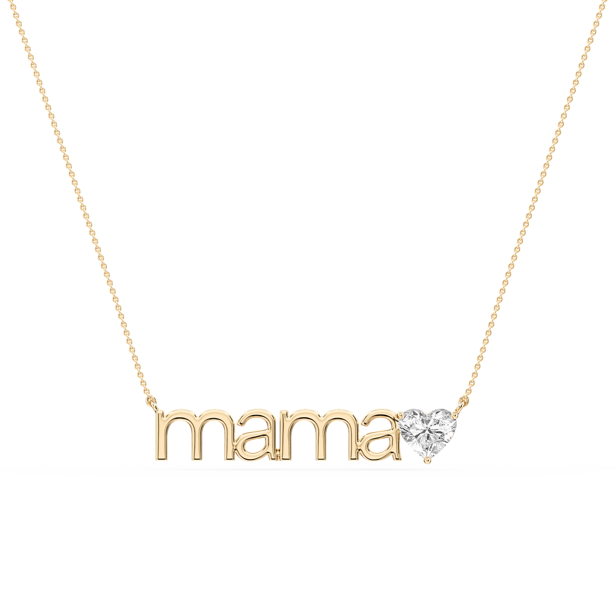 Heart LGD Mama Solitaire Pendant - 16 to 18 Inches